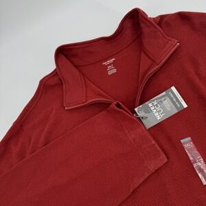 NEW Van Heusen Mens 3XLT Tall Red Quarter Zip Pullover Sweater Ribbed NWT